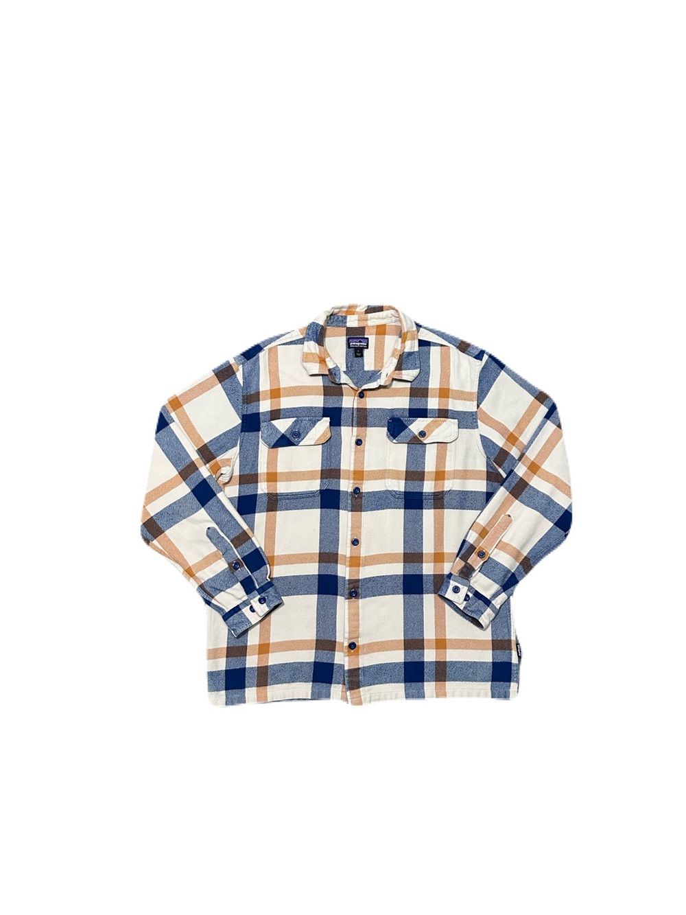 Patagonia Men's Long-Sleeved Fjord Flannel Shirt Size L STY53947 Blue Orange